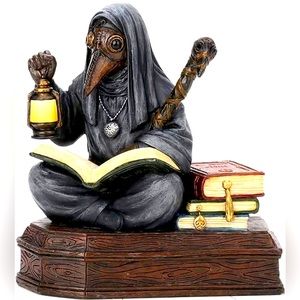 Steampunk Plague Doctor Resin Sculpture Handpainted Figurine